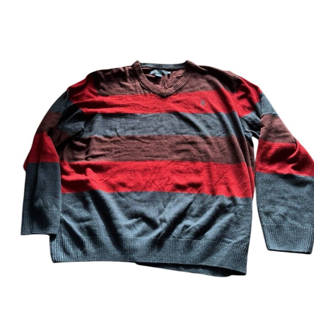 U.S. Polo Assn. Sweater Multicolor Pullover Men’s XXL Blue Red Brown Long Sleeve - Picture 2 of 8